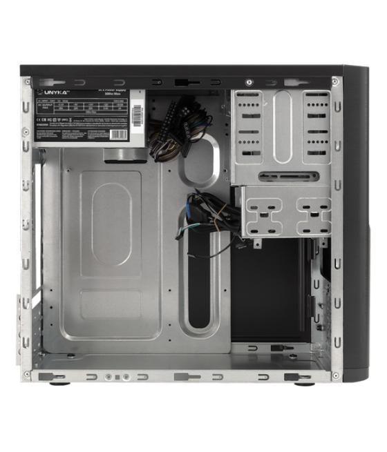 Caja microatx unykach dark shadow negra - fa 500w - 2x usb 2.0 + 2x usb 3.0 frontales - 2 bahías 5.25" + 1 bahía 3.5