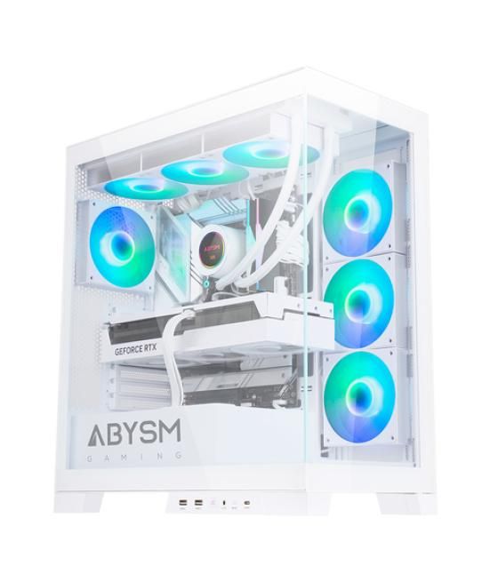 Abysm gaming - caja atx sava h500 blanca - 2 x usb 3.0 - 1 x usb-c 3.1 - vga hasta 43cm - 4 x 120 mm argb incluídos - hasta 7 ve