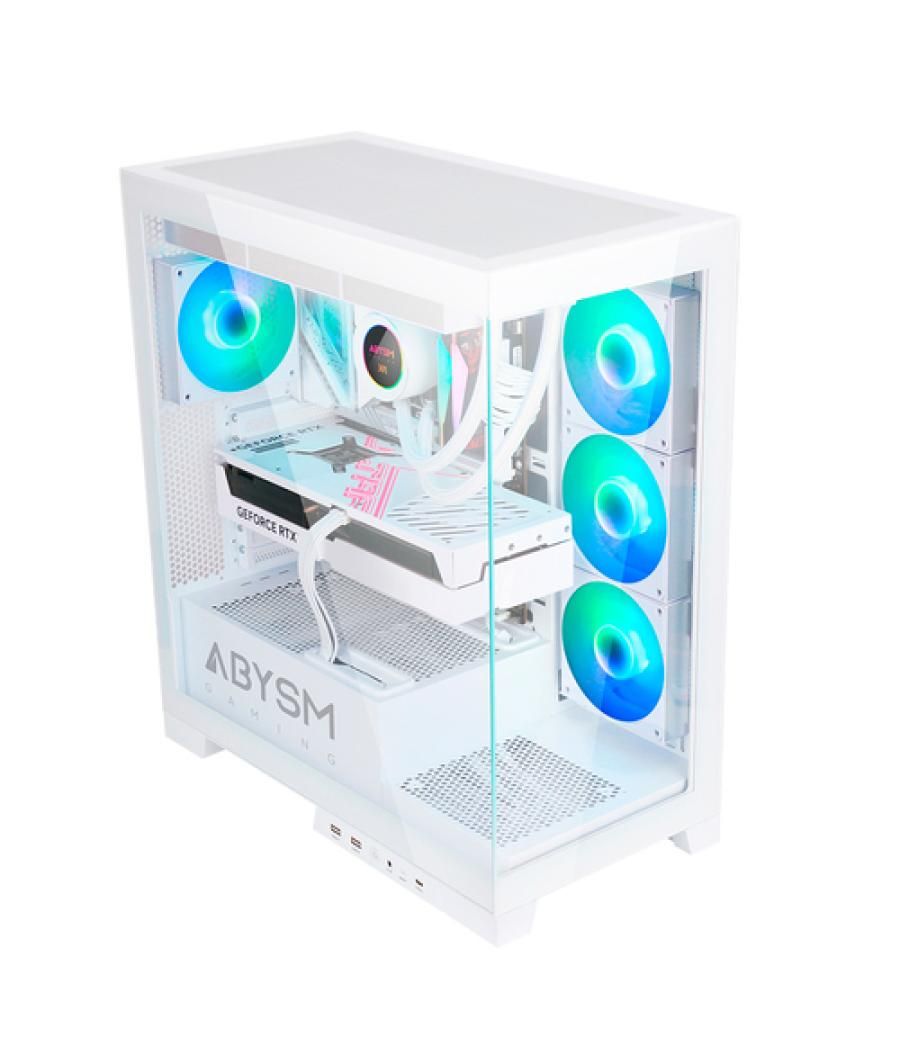 Abysm gaming - caja atx sava h500 blanca - 2 x usb 3.0 - 1 x usb-c 3.1 - vga hasta 43cm - 4 x 120 mm argb incluídos - hasta 7 ve