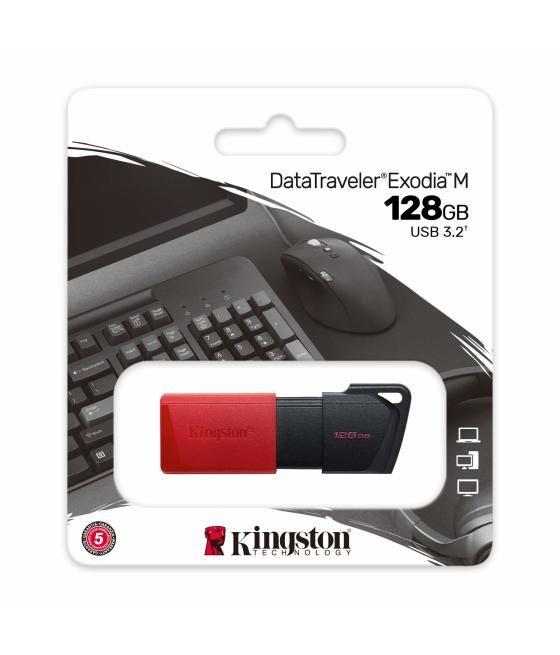 Memoria usb 3.2 kingston 128gb datatraveler dtxm rojo