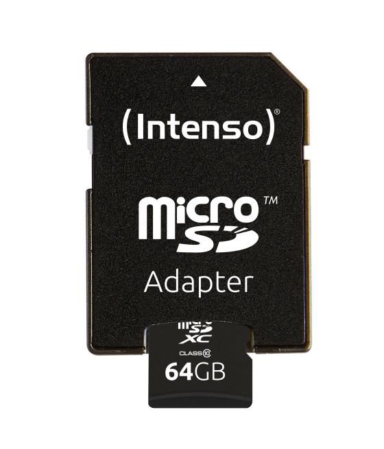 Tarjeta de memoria micro sd intenso 64gb cl10 + adaptador sd