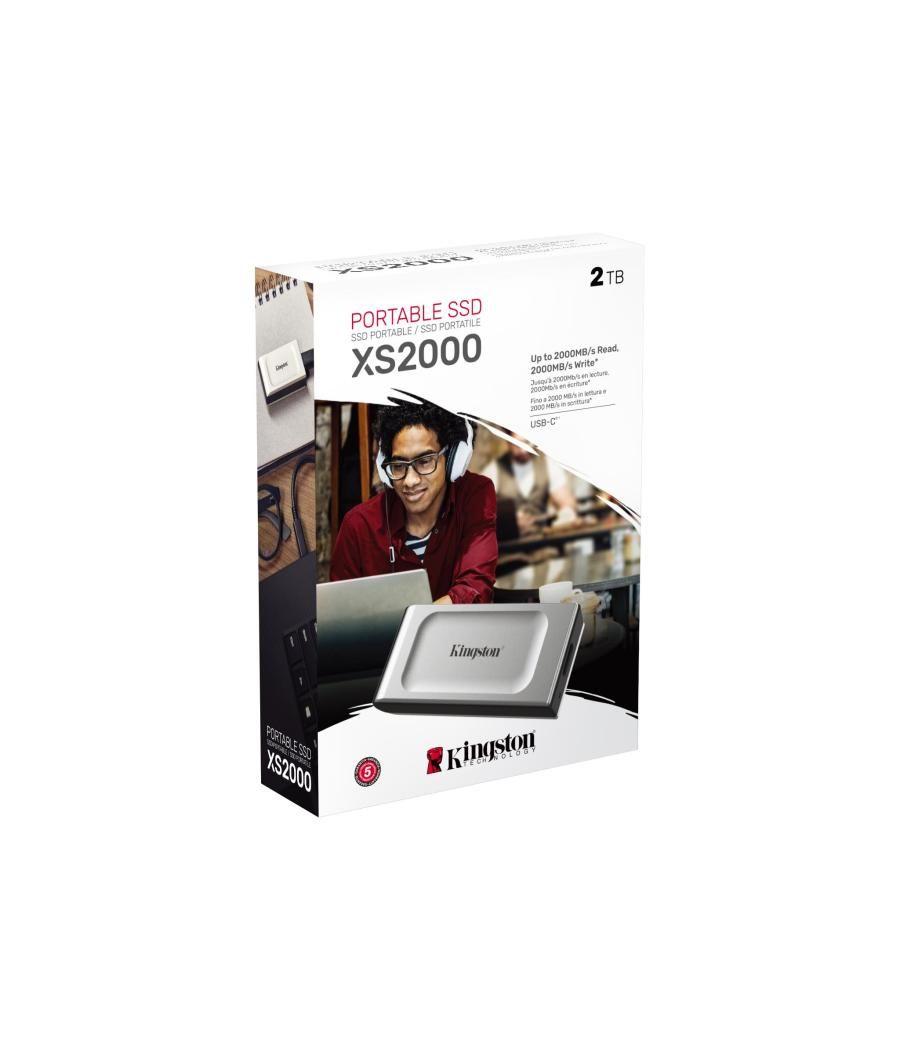 Disco duro externo solido ssd kingston xs2000 portable 2tb usb tipo c