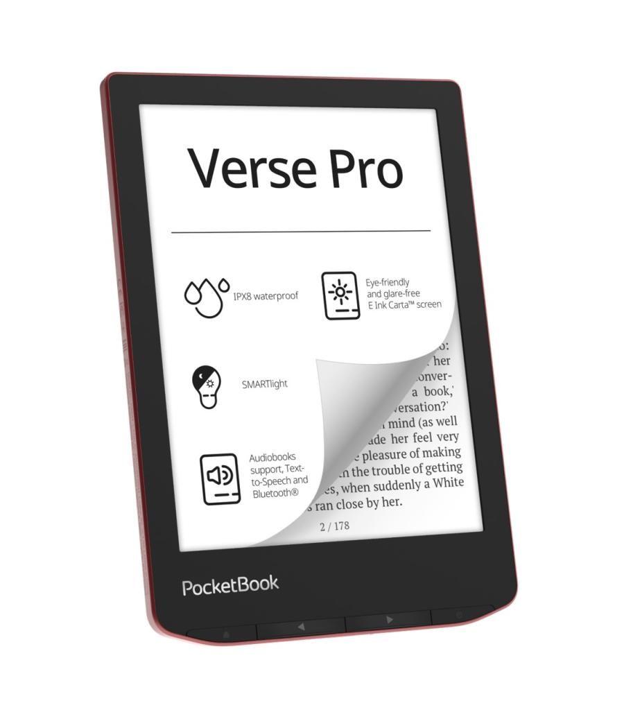 Libro electronico ebook pocketbook verse pro ereader 6pulgadas 16 gb rojo - passion red
