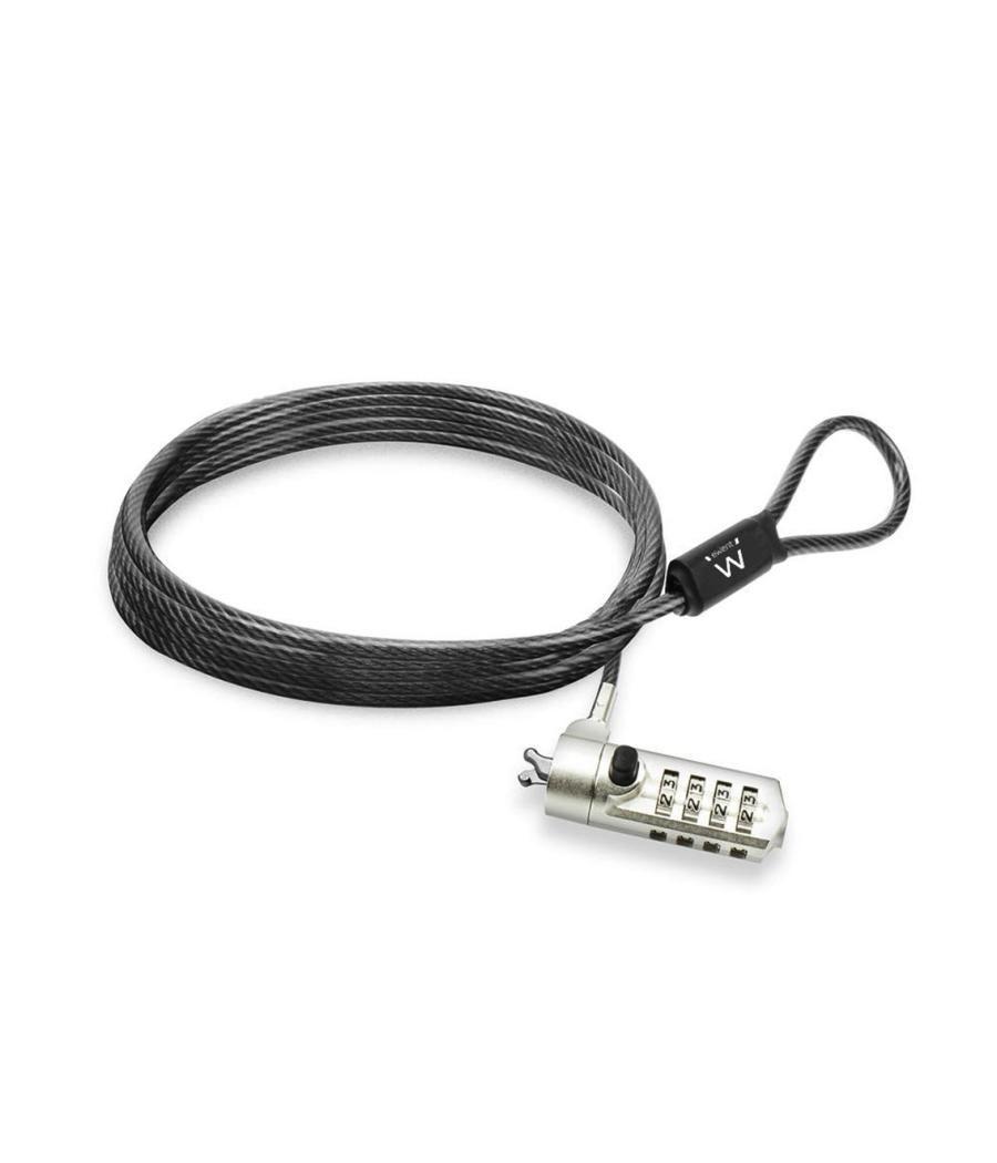 Cable de seguridad con candado ewent ew1243 para portatil con combinacion de numeros