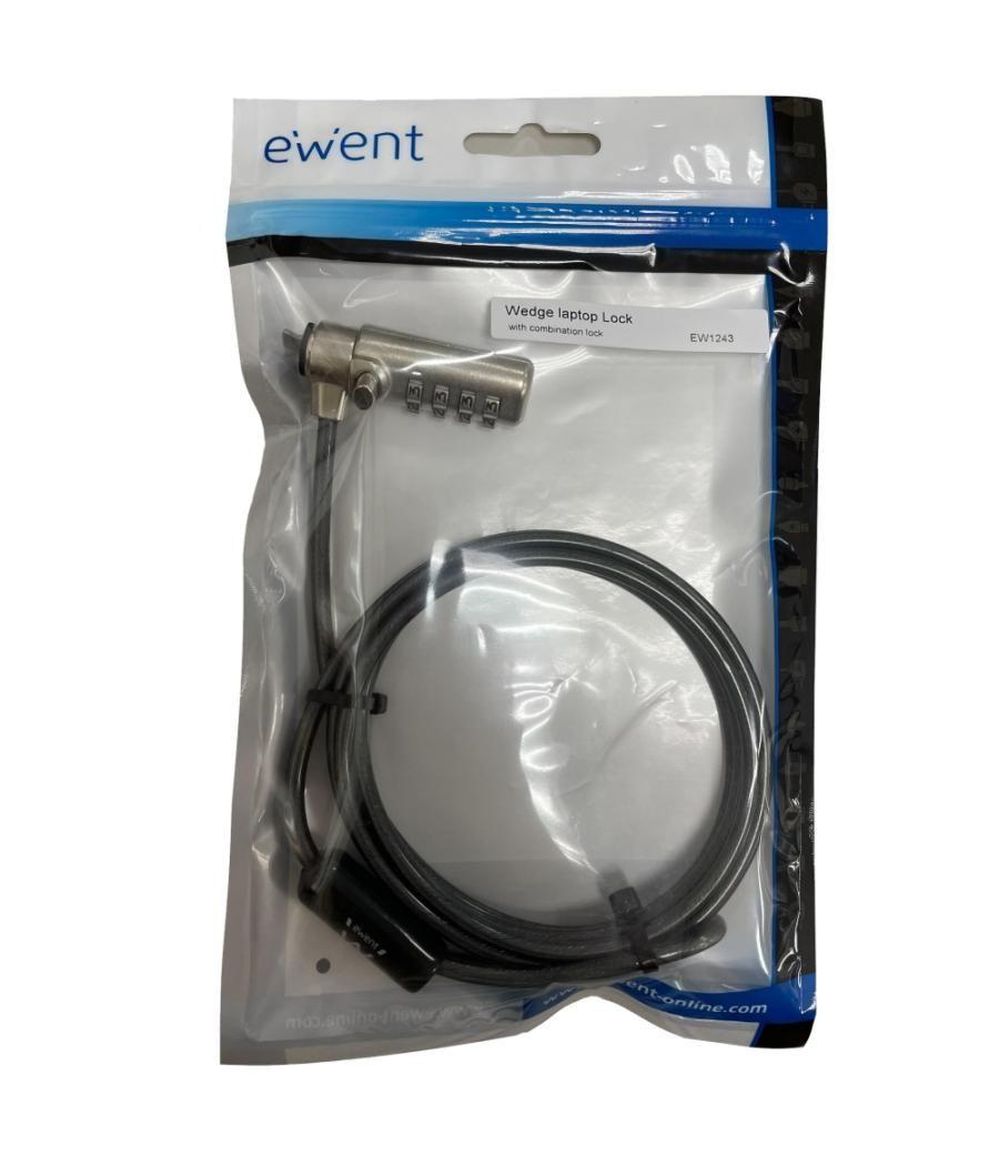 Cable de seguridad con candado ewent ew1243 para portatil con combinacion de numeros