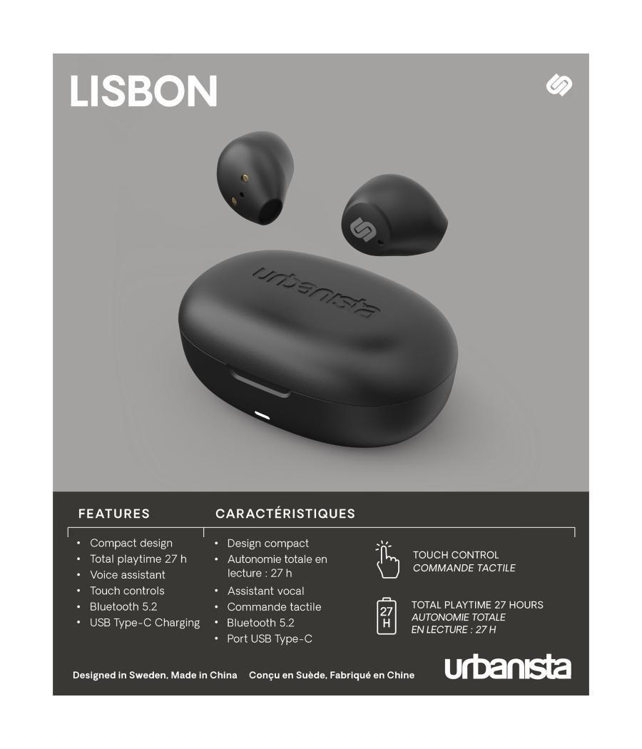 Auriculares urbanista true wireless inalambricos lisbon midnight black