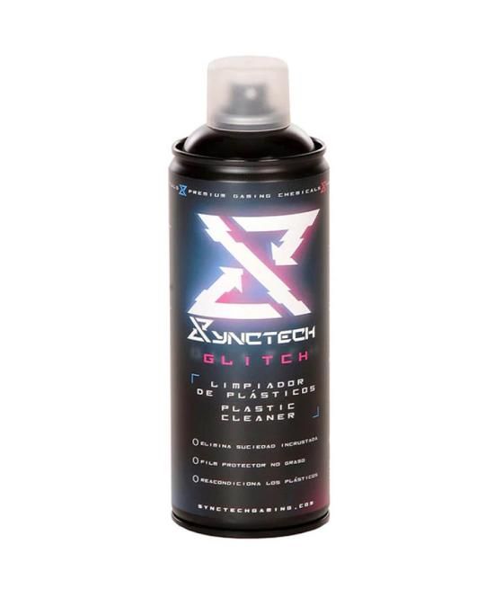 Synctech aerosol para plasticos glitch spray 400ml limpia reacondiciona y protege superficies plasticas
