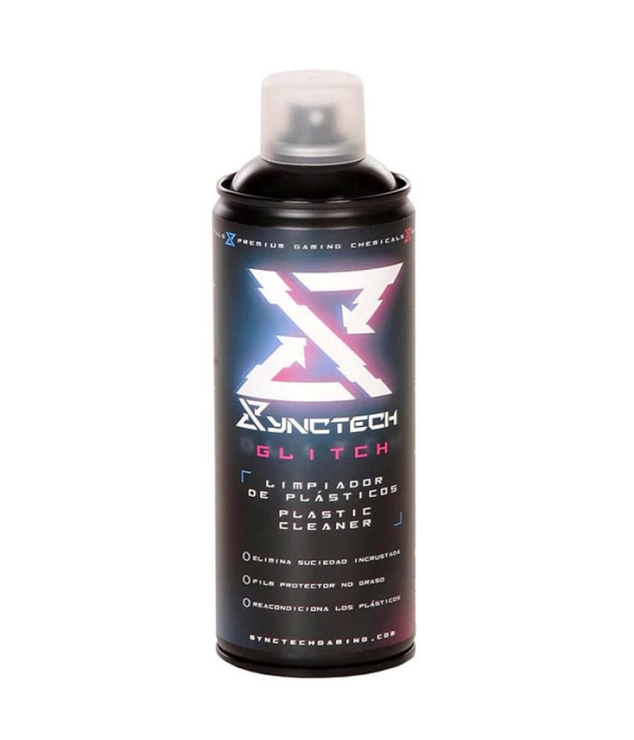 Synctech aerosol para plasticos glitch spray 400ml limpia reacondiciona y protege superficies plasticas