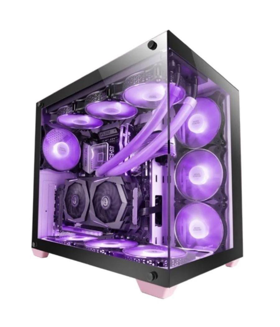 Caja torre e-atx mars gaming mcv4 pink xxl premium custom doble ventana de cristal templado continuo sin fuente de alimentacion