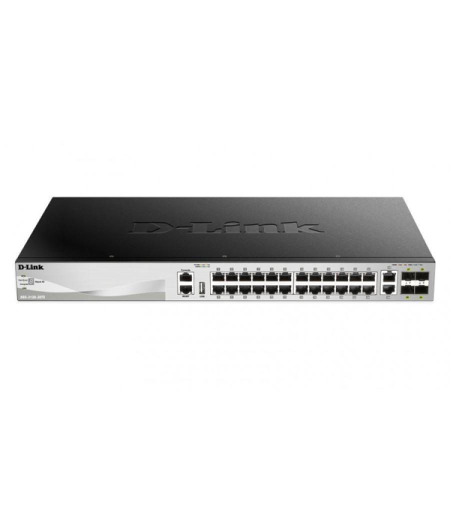 Switch gestionable l3 d-link stackable dgs-3130-30ts/e 24p giga + 2p 10g + 4p 10g sfp+