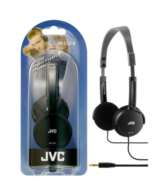 Headset jvc ha-l50-b con cable jack 3.5mm color negro