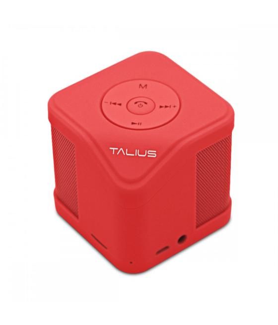 Altavoz talius cube 3w fm/sd bluetooth rojo