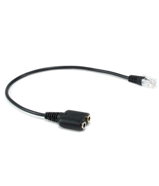 Adaptador rj9 a 3.5mm para conexion de headsets a telefono equip