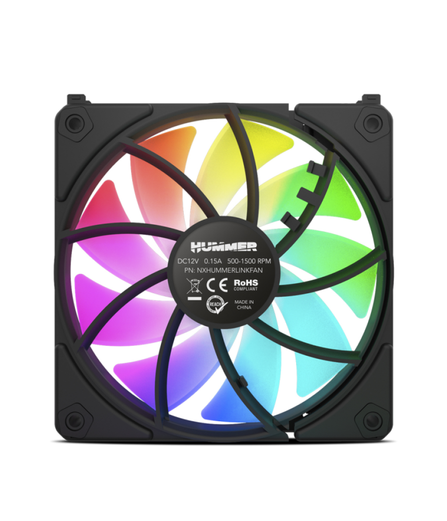 Ventilador nox hummer easylink argb negro