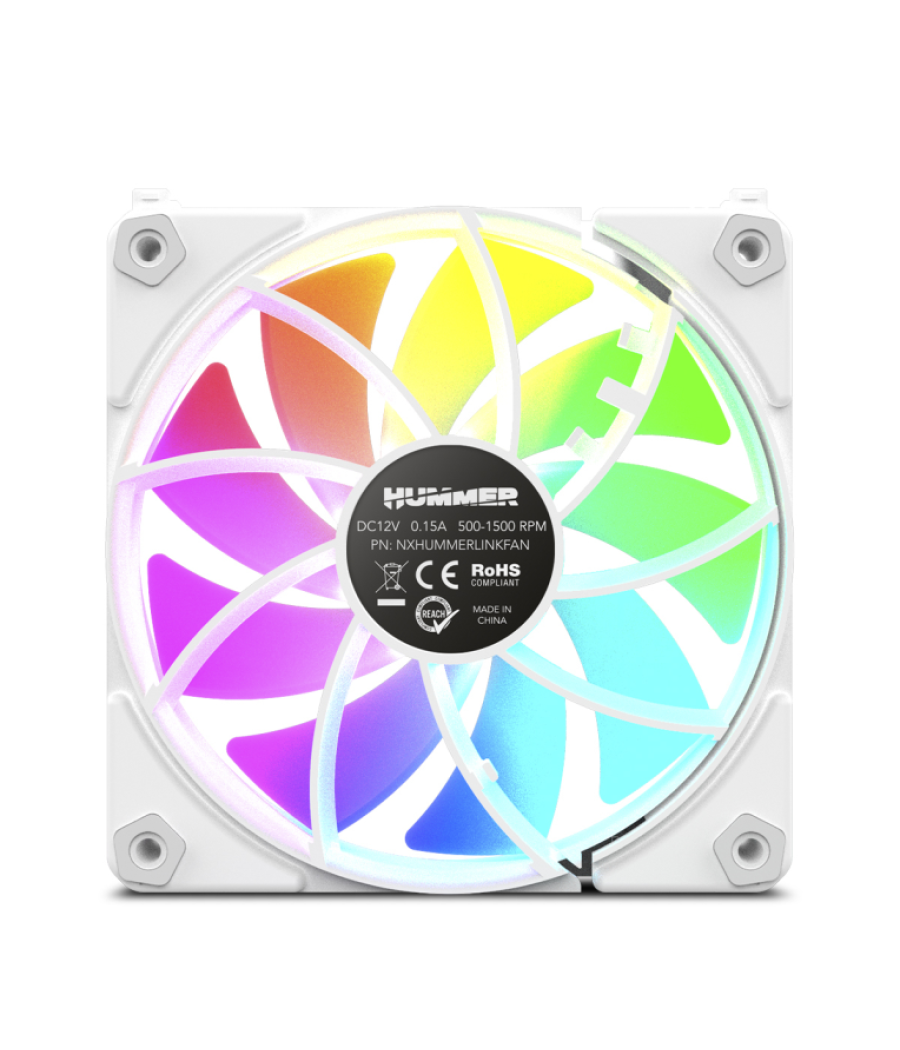 Ventilador nox hummer easylink argb blanco