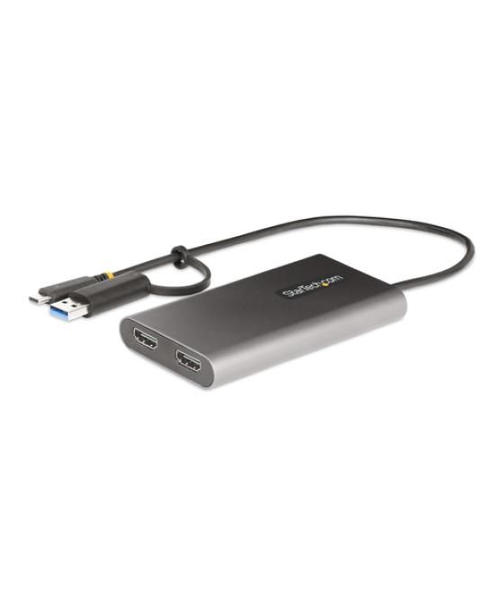 StarTech.com Adaptador USB-C a HDMI Doble - USB Tipo C a 2 Monitores HDMI - 4K 60Hz - Entrega de Alimentación PD de 100W con Pas