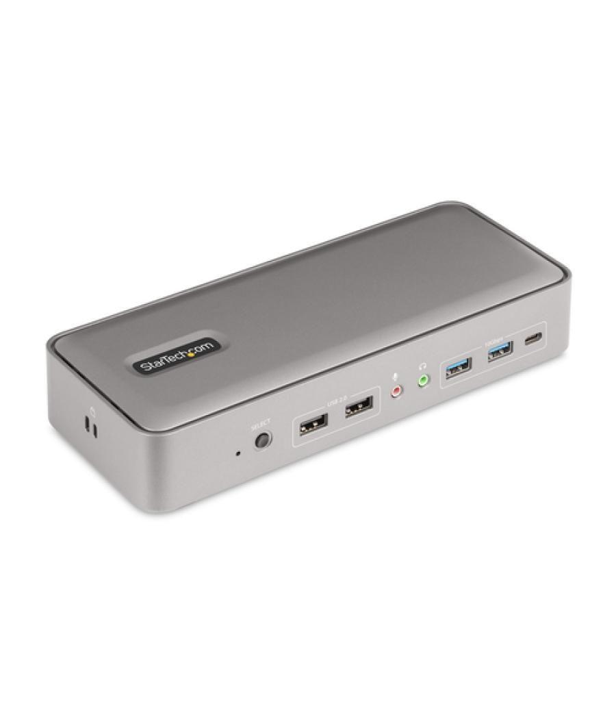 StarTech.com Docking Station KVM USB-C para Portátil - Replicador de Puertos USB Tipo C para 2 Monitores DisplayPort 4K 60Hz - H