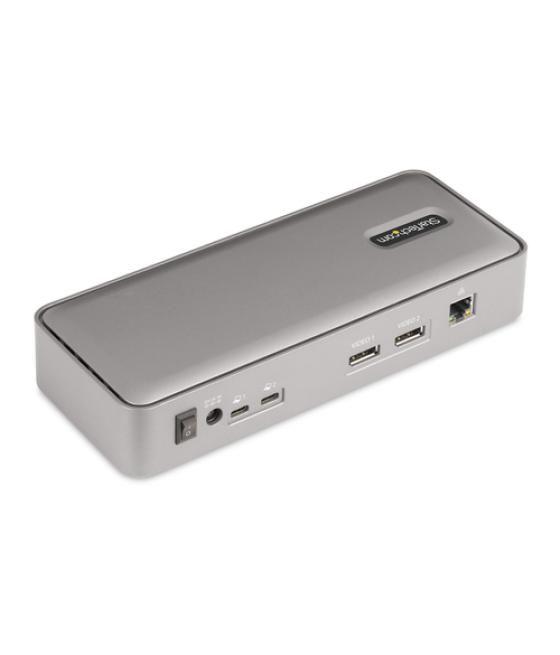 StarTech.com Docking Station KVM USB-C para Portátil - Replicador de Puertos USB Tipo C para 2 Monitores DisplayPort 4K 60Hz - H