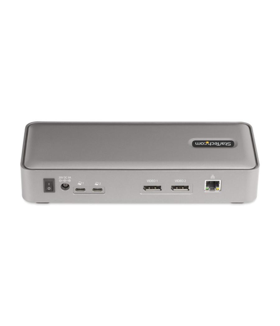 StarTech.com Docking Station KVM USB-C para Portátil - Replicador de Puertos USB Tipo C para 2 Monitores DisplayPort 4K 60Hz - H