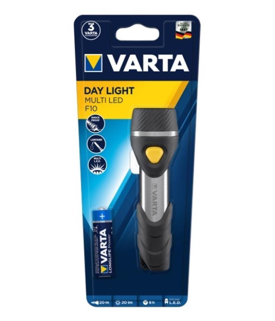 Varta Day Light Multi LED F10 Aluminio, Negro Linterna de llavero