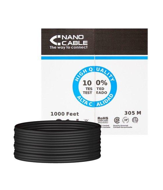Nanocable 10.20.0504-EXT-BK cable de red Negro 305 m Cat6 U/UTP (UTP) - Imagen 1