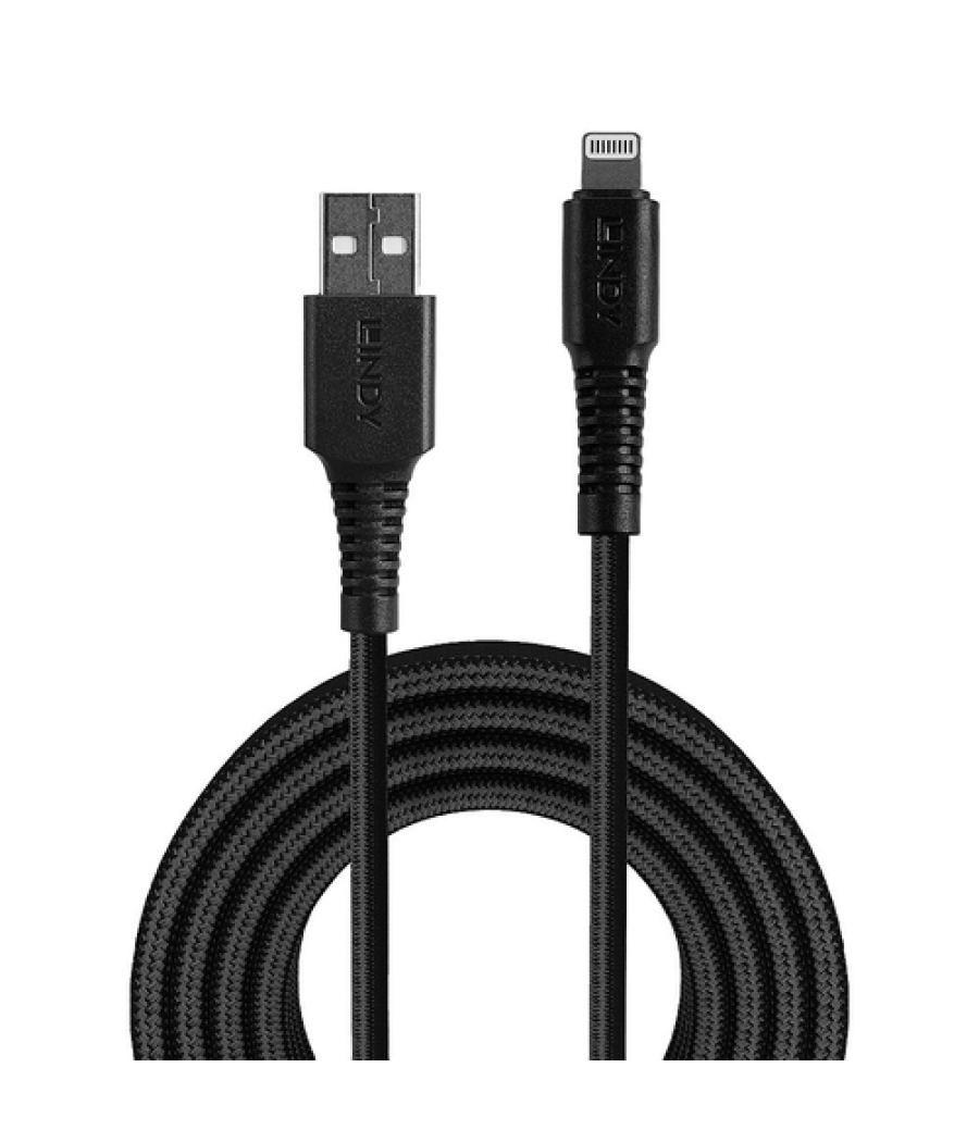 Lindy 31290 cable de conector Lightning 0,5 m Negro