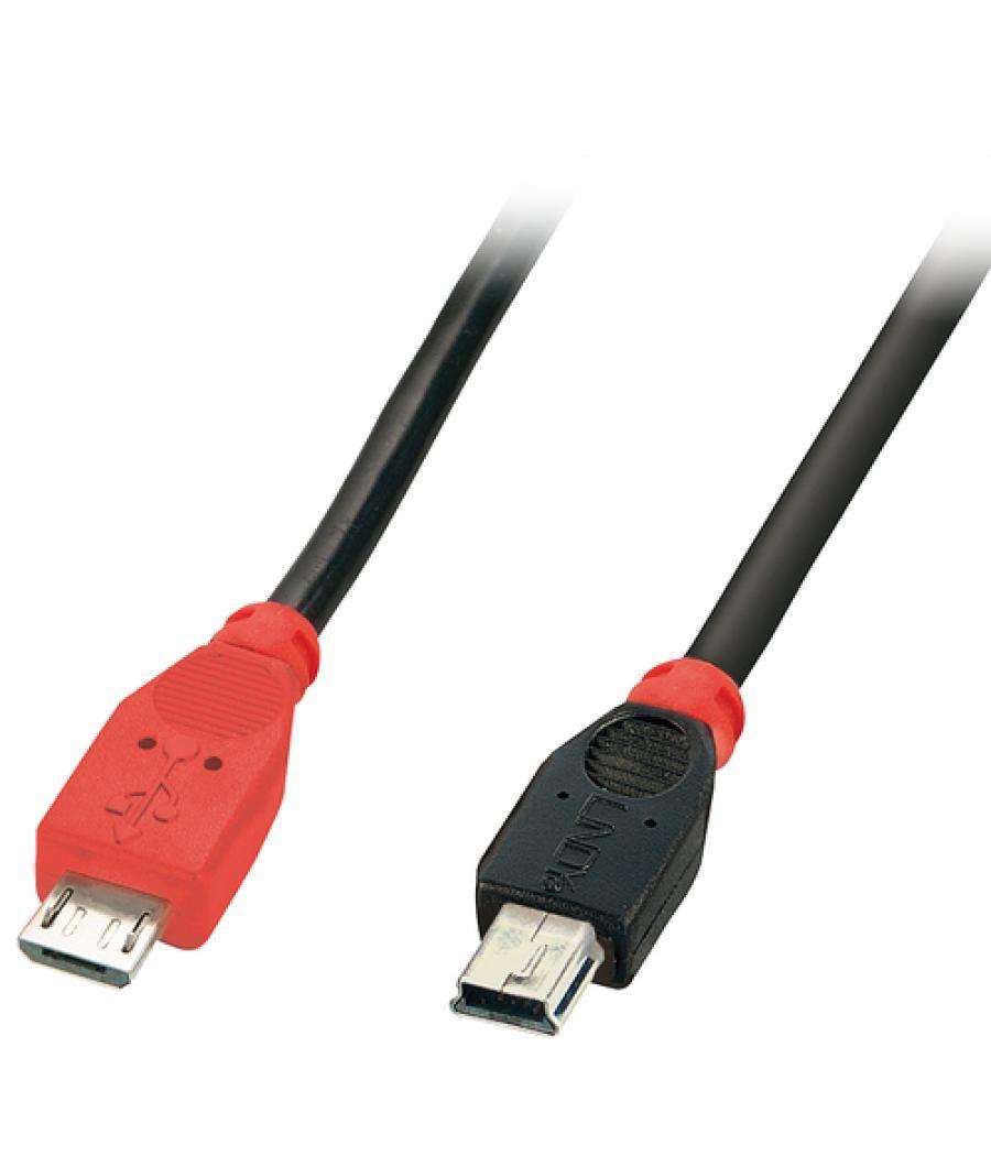 Lindy 31717 cable USB 0,5 m USB 2.0 Mini-USB B Micro-USB B Negro, Rojo
