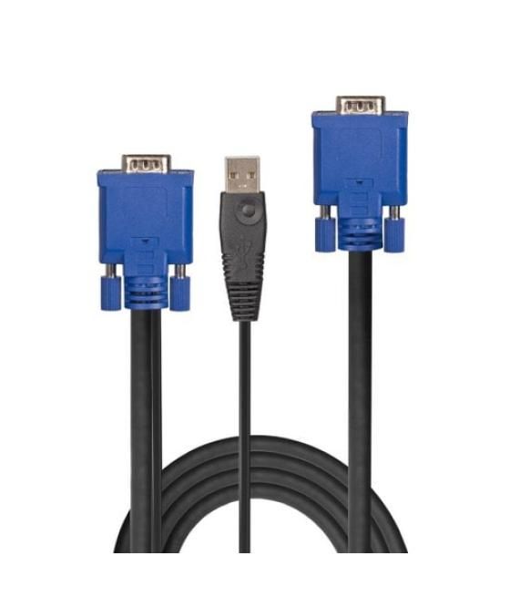Lindy 32187 cable para video, teclado y ratón (kvm) Negro, Azul 3 m