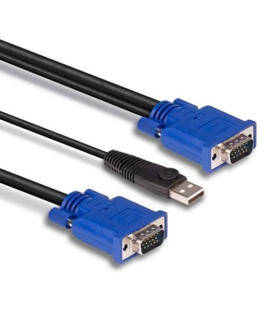 Lindy 32187 cable para video, teclado y ratón (kvm) Negro, Azul 3 m