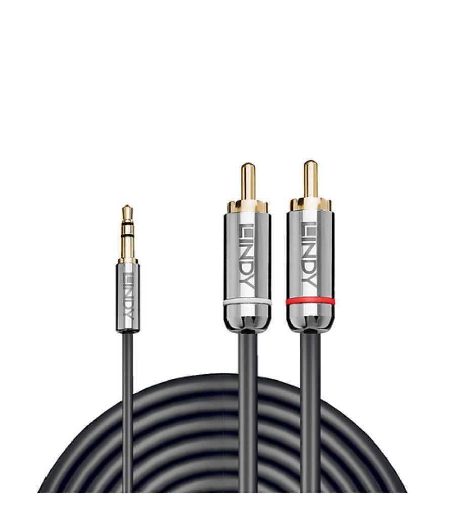 Lindy 35333 cable de audio 1 m 3,5mm 2 x RCA Antracita