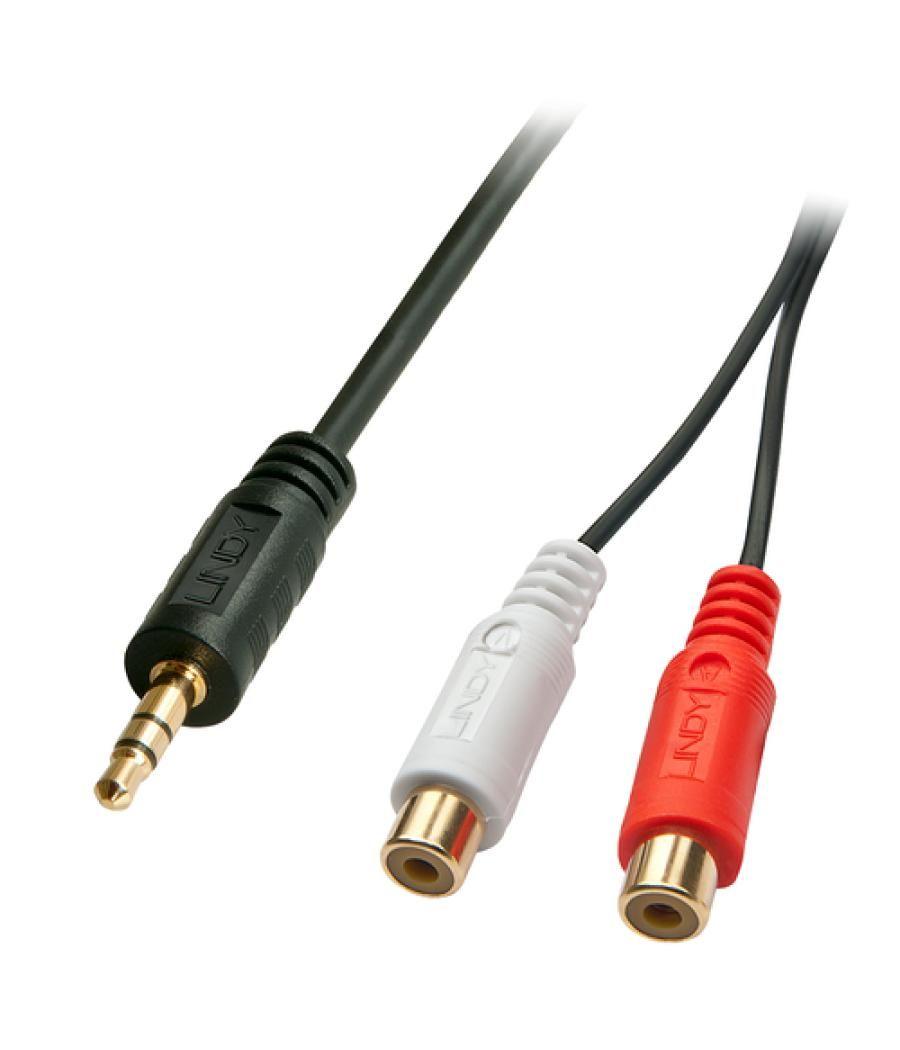 Lindy 35678 cable de audio 0,25 m 2 x RCA 3,5mm Negro, Rojo, Blanco