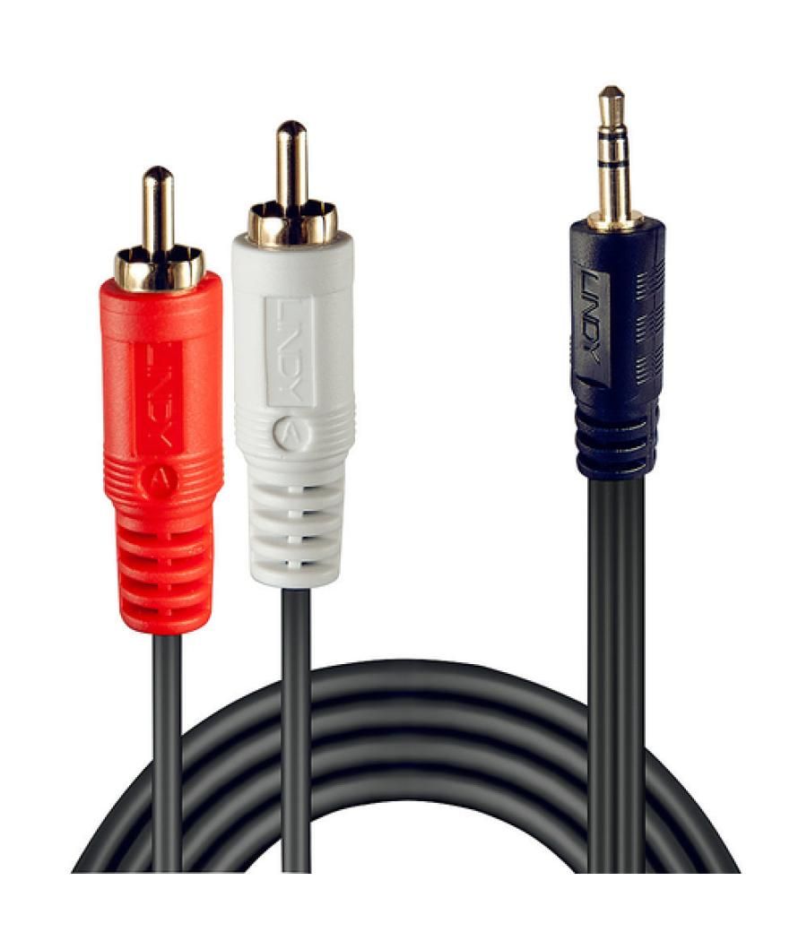 Lindy 35680 cable de audio 1 m 3,5mm 2 x RCA Negro