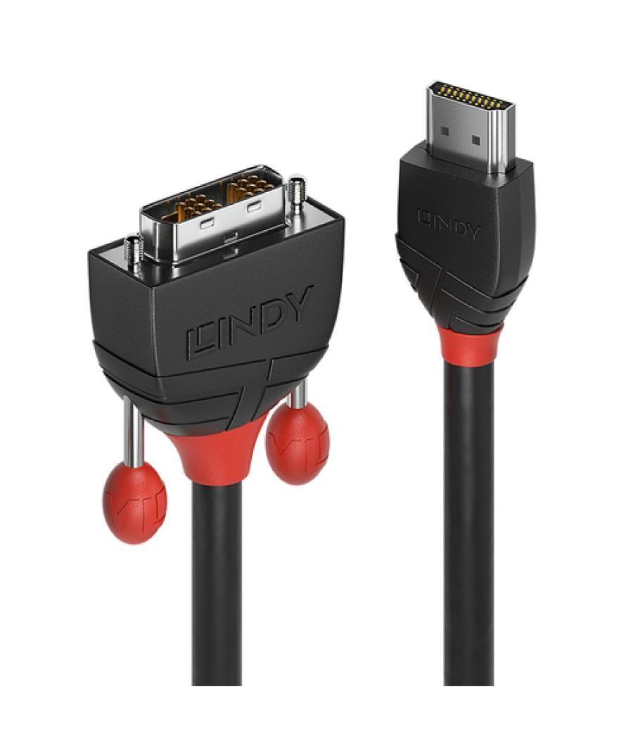 Lindy 36270 adaptador de cable de vídeo 0,5 m HDMI tipo A (Estándar) DVI-D Negro