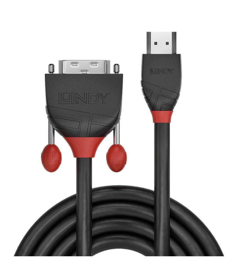 Lindy 36270 adaptador de cable de vídeo 0,5 m HDMI tipo A (Estándar) DVI-D Negro