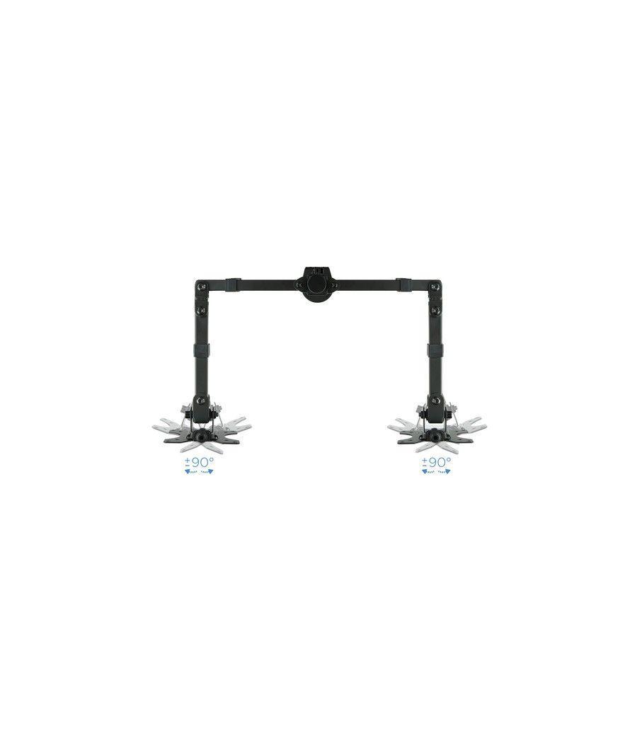 TooQ Soporte de Mesa Giratorio e Inclinable para 2 Pantallas (Monitor / TV Plasma / LCD / LED) 13” – 32”, de Dos Brazos, Negro -