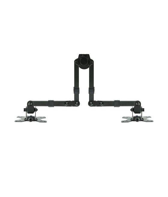 TooQ Soporte de Mesa Giratorio e Inclinable para 2 Pantallas (Monitor / TV Plasma / LCD / LED) 13” – 32”, de Dos Brazos, Negro -