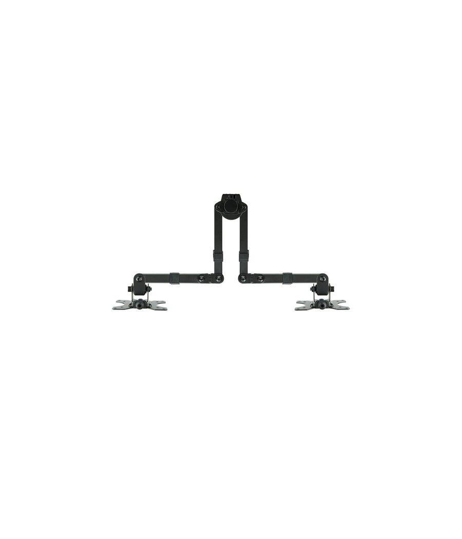 TooQ Soporte de Mesa Giratorio e Inclinable para 2 Pantallas (Monitor / TV Plasma / LCD / LED) 13” – 32”, de Dos Brazos, Negro -