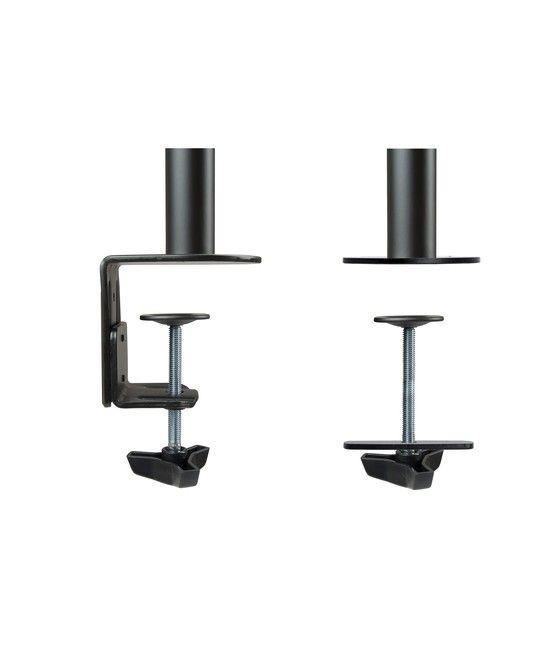 TooQ Soporte de Mesa Giratorio e Inclinable para 2 Pantallas (Monitor / TV Plasma / LCD / LED) 13” – 32”, de Dos Brazos, Negro -