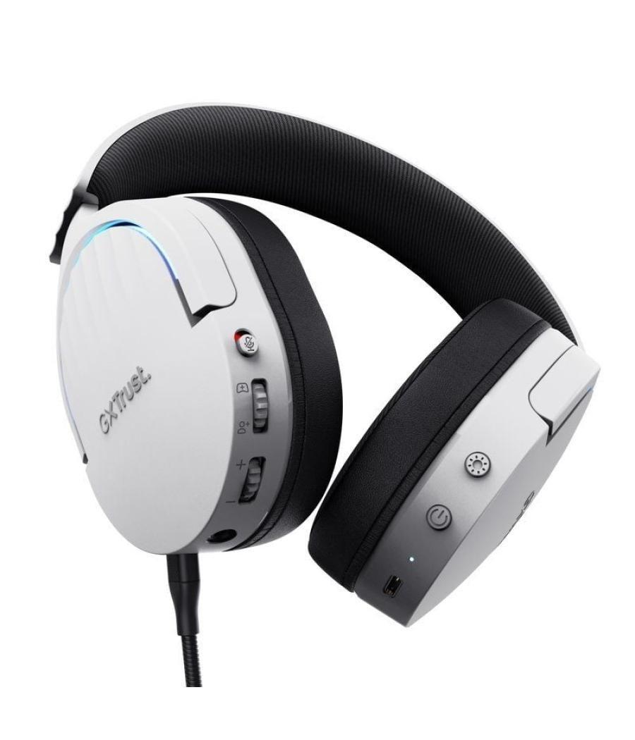 Auriculares gaming inalámbricos con micrófono trust gaming gxt 491 fayzo/ bluetooth/ jack 3.5/ blancos