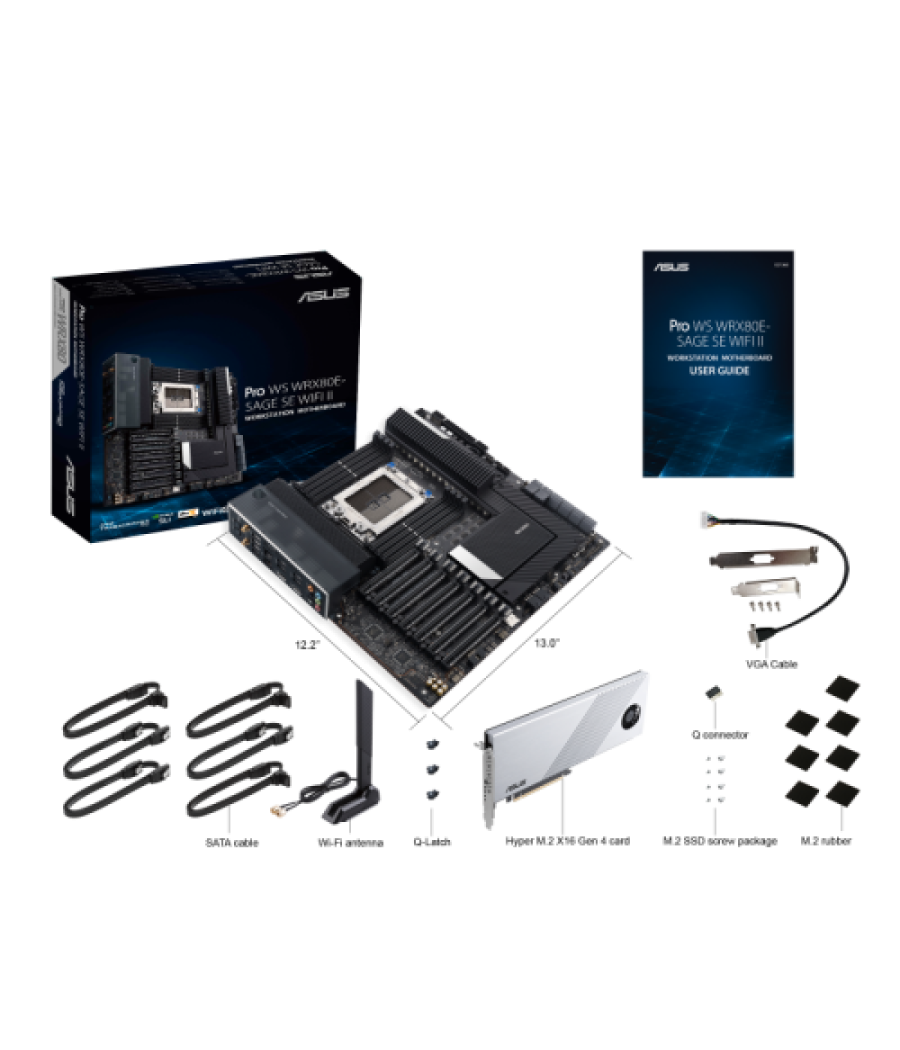 Placa asus pro ws wrx90e-sage se,amd,str5,wrx90,8ddr5,4sata3+4m.2,lan 1gb+10gb,2usb4.0+6usb3.2,eeb