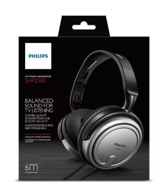 Auriculares philips shp2500/10/ jack 3.5/ grises