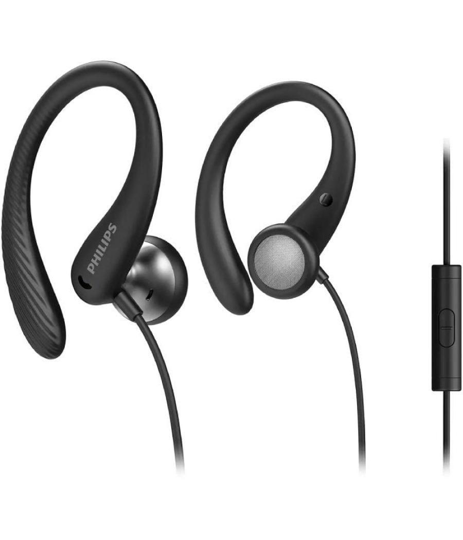 Auriculares deportivos philips taa1105bk/ con micrófono/ jack 3.5/ negros