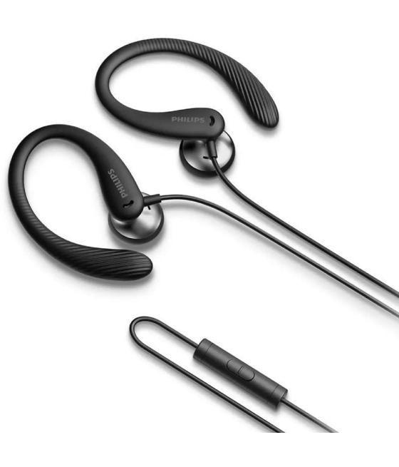 Auriculares deportivos philips taa1105bk/ con micrófono/ jack 3.5/ negros