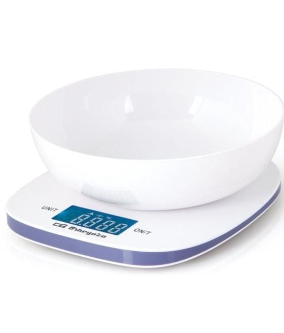Báscula de cocina electrónica orbegozo pc 1014/ hasta 5kg/ blanca