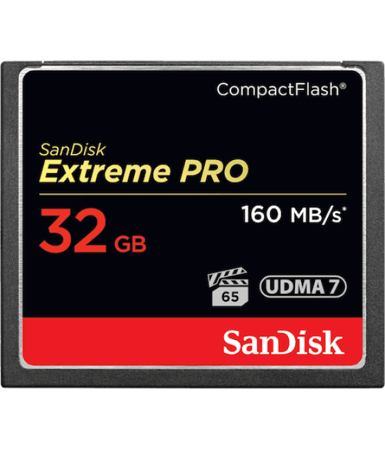 Sandisk 32gb extreme pro cf 160mb/s memoria flash compactflash