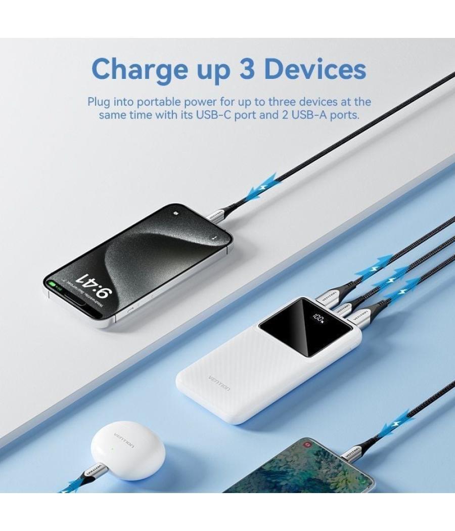 Powerbank 10000mah vention fhkb0/ 22.5w/ negra