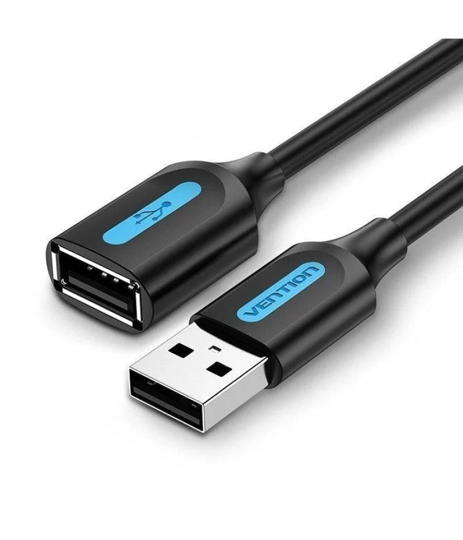 Cable alargador usb 2.0 vention cbibg/ usb macho - usb hembra/ 480mbps/ 1.5m/ negro