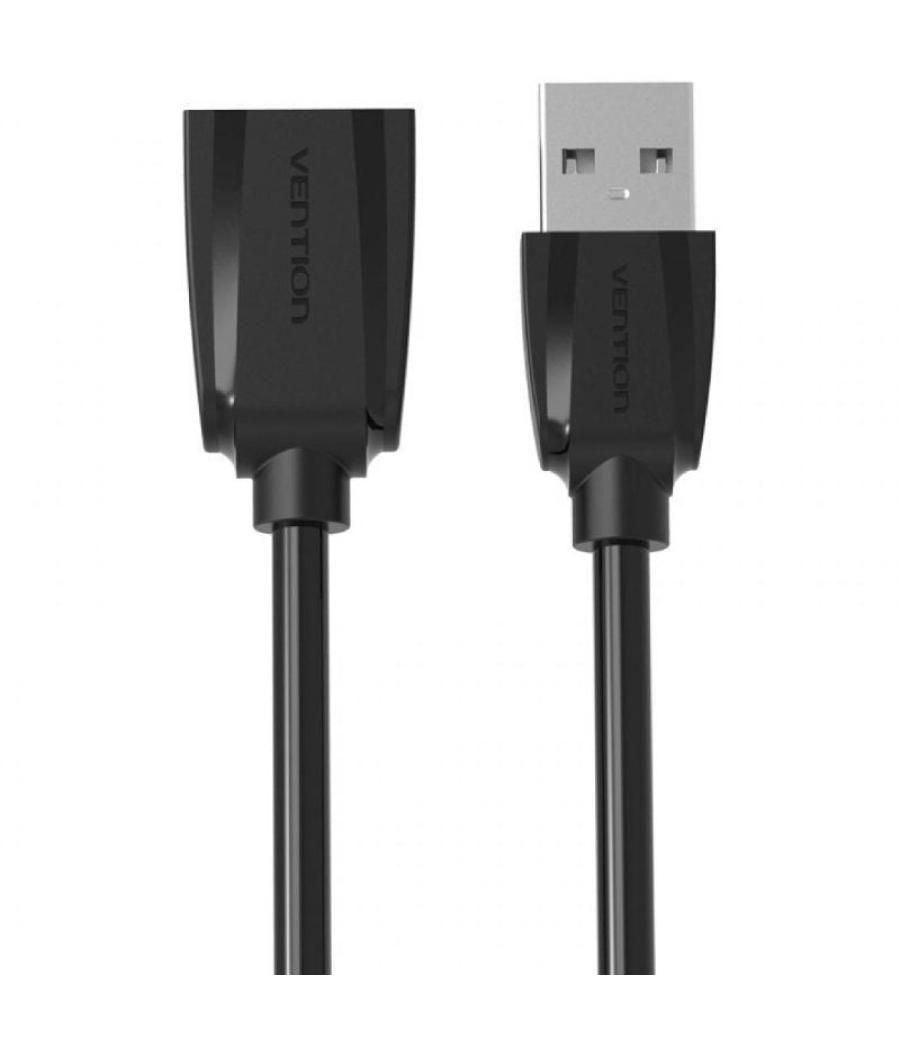 Cable alargador usb 2.0 vention vas-a44-b500/ usb macho - usb hembra/ 5m/ negro