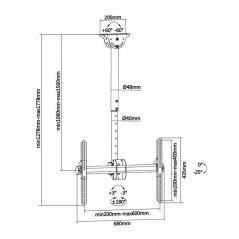 Soporte de Techo Giratorio/ Inclinable/ Extensible/ Nivelable Aisens CT70TSLE-033 para TV de 37-70'/ hasta 50kg - Imagen 5