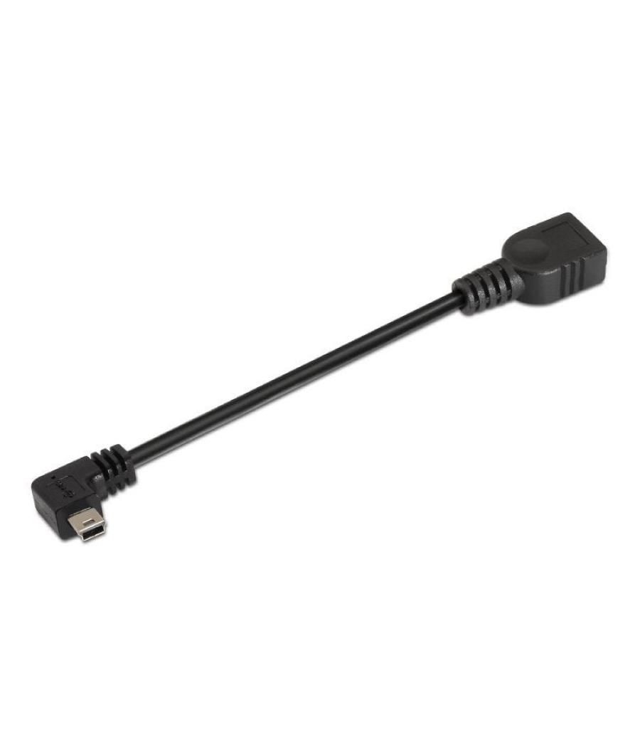 Cable usb 2.0 aisens a101-0034/ miniusb macho - usb hembra/ hasta 2.5w/ 60mbps/ 15cm/ negro